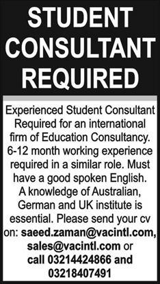 Student Consultant Job in an International Education Consultancy Firm