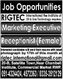 Receptionist & Marketing Executive Jobs in Rawalpindi 2013 at RIGTEC International