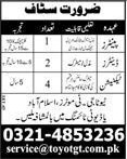 Toyota GT Motors Islamabad Jobs 2013 July Automobile Painters, Denters & Technicians