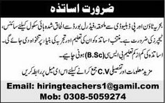 Science Teacher Jobs in Islamabad / Rawalpindi 2013 August Latest