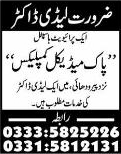 Lady Doctor Jobs in Rawalpindi / Islamabad 2013 November at Pak Medical Complex