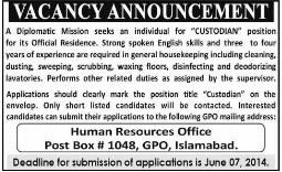 Housekeeper Jobs in Islamabad 2014 May