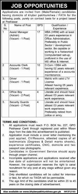 PO Box 227 GPO Peshawar Jobs 2014 August Latest in Urban Policy Unit