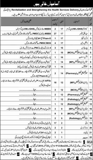 Health Department Kohistan KPK Jobs 2014 October Latest for Medical, Paramedical & Admin Staff