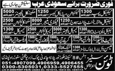 Jobs for Pakistani Engineer, Technicians & Drivers in Saudi Arabia 2014 October Twin Cities International