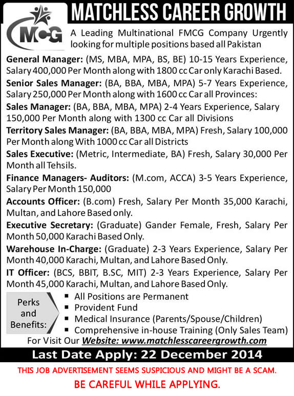 Matchless Career Growth Jobs 2014 www.matchlesscareergrowth.com Application Form Download