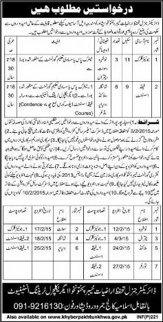 Agricultural Training Institute Peshawar KPK Jobs 2015 Junior Clerks & Field Assistants Latest