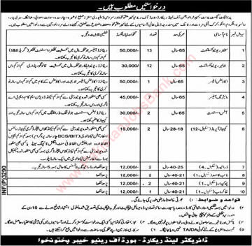 Board of Revenue KPK Jobs 2015 June / July Revenue Consultant, Monitoring Officers & Others