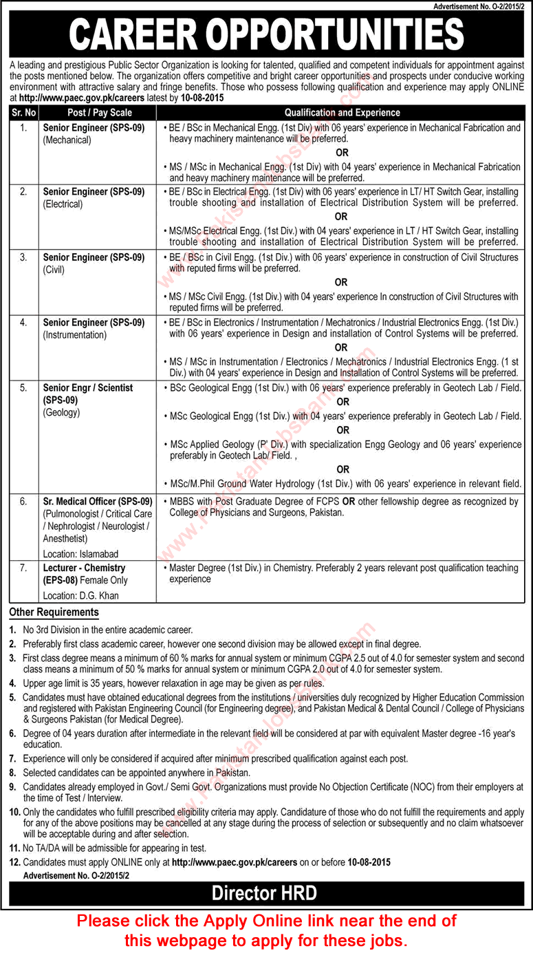 Pakistan Atomic Energy Commission Jobs July 2015 PAEC Apply Online Engineers, Medical Officers & Lecturer