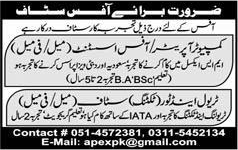 Computer Operator, Office Assistant & Ticketing Staff Jobs in Islamabad / Rawalpindi 2015 August