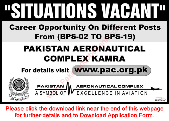 Pakistan Aeronautical Complex Kamra Jobs September 2015 PAC Application Form Download Latest