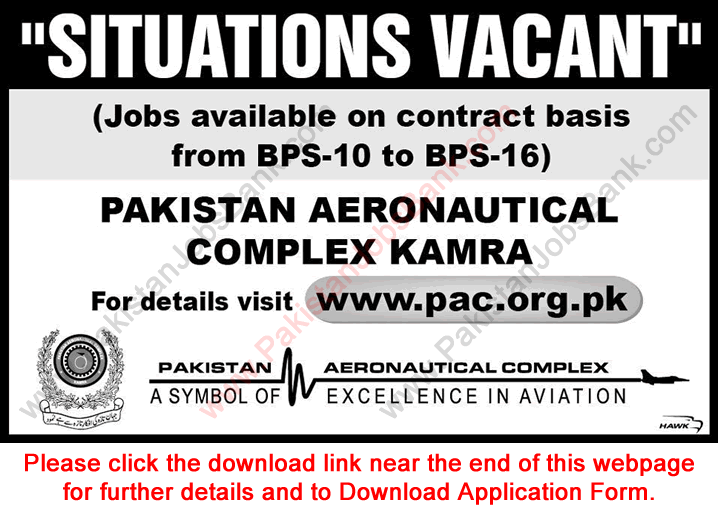 Pakistan Aeronautical Complex Kamra Jobs October 2015 Application Form Radio / Radar Fitters Latest
