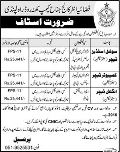 Fazaia Inter College Rawalpindi Jobs October 2016 FIC Teaching Faculty Latest