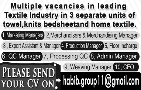 Habib Group Pakistan Jobs September 2017 Marketing / Admin Managers & Others latest