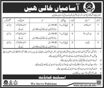 Central Aviation Spares Depot EME Dhamial Rawalpindi Jobs 2017 October Pakistan Army Latest