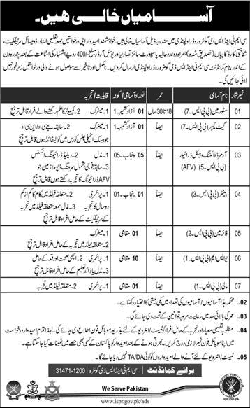 Central Mechanical Transport and Stores Depot Rawalpindi Jobs 2018 April USM, Vehicle Drivers & Others Latest
