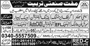PSDF Free Courses in Islamabad July 2018 at RED-C Institute Punjab Skills Development Fund Latest
