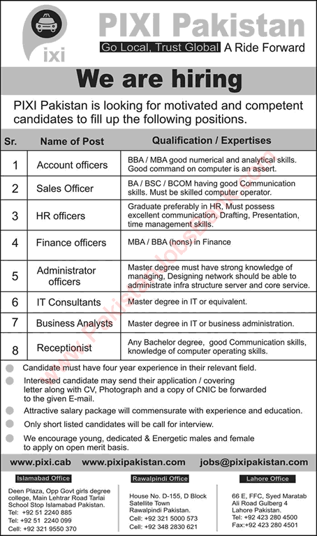 PIXI Pakistan Jobs 2018 October / November Latest