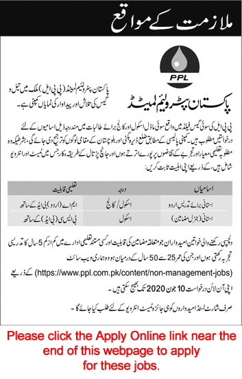 Female Teacher Jobs in Pakistan Petroleum Limited May 2020 PPL Apply Online Latest