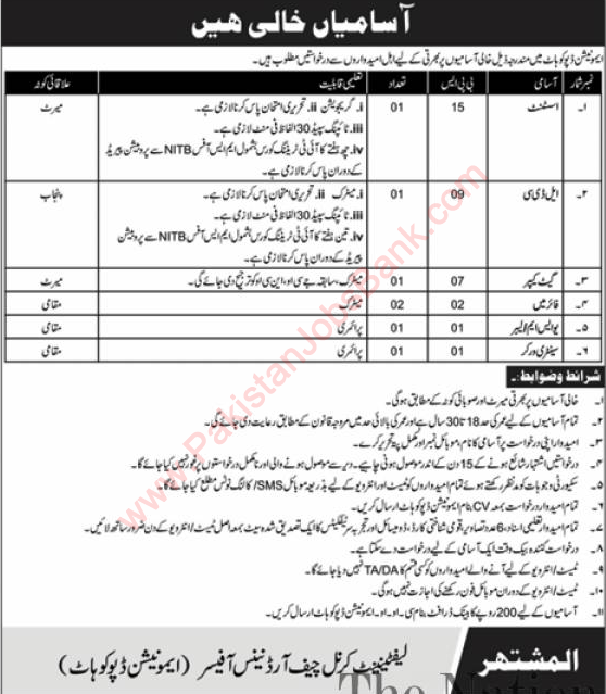 Ammunition Depot Kohat Jobs 2020 October Fireman, Clerks & Others Latest