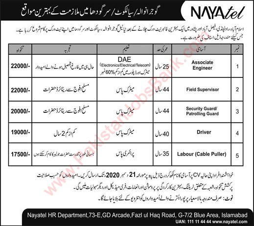 Nayatel Jobs December 2020 Associate Engineers & Others Latest