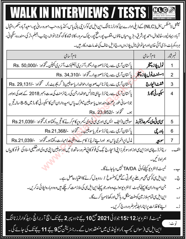NLC Jobs July 2021 Headquarter Tolling Toll Plaza Managers & Others Walk in Interview / Test Latest