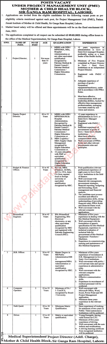 Sir Ganga Ram Hospital Lahore Jobs 2022 Computer Operators & Others Latest