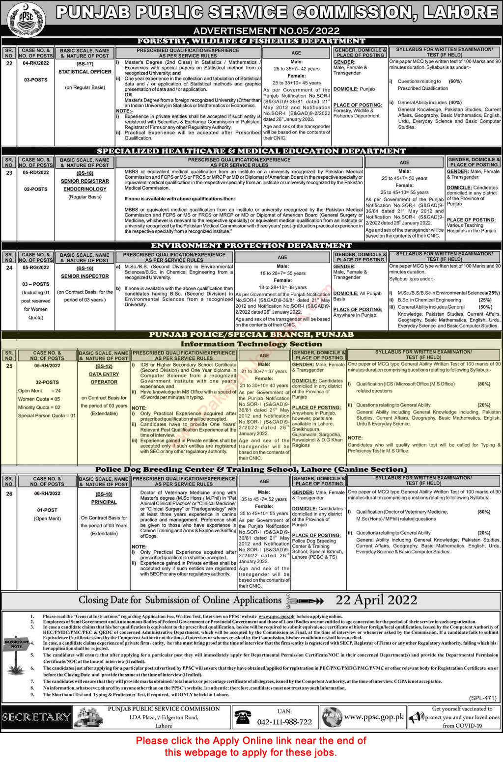 Data Entry Operator Jobs in Punjab Police April 2022 PPSC Apply Online Special Branch in Information Technology Board Latest