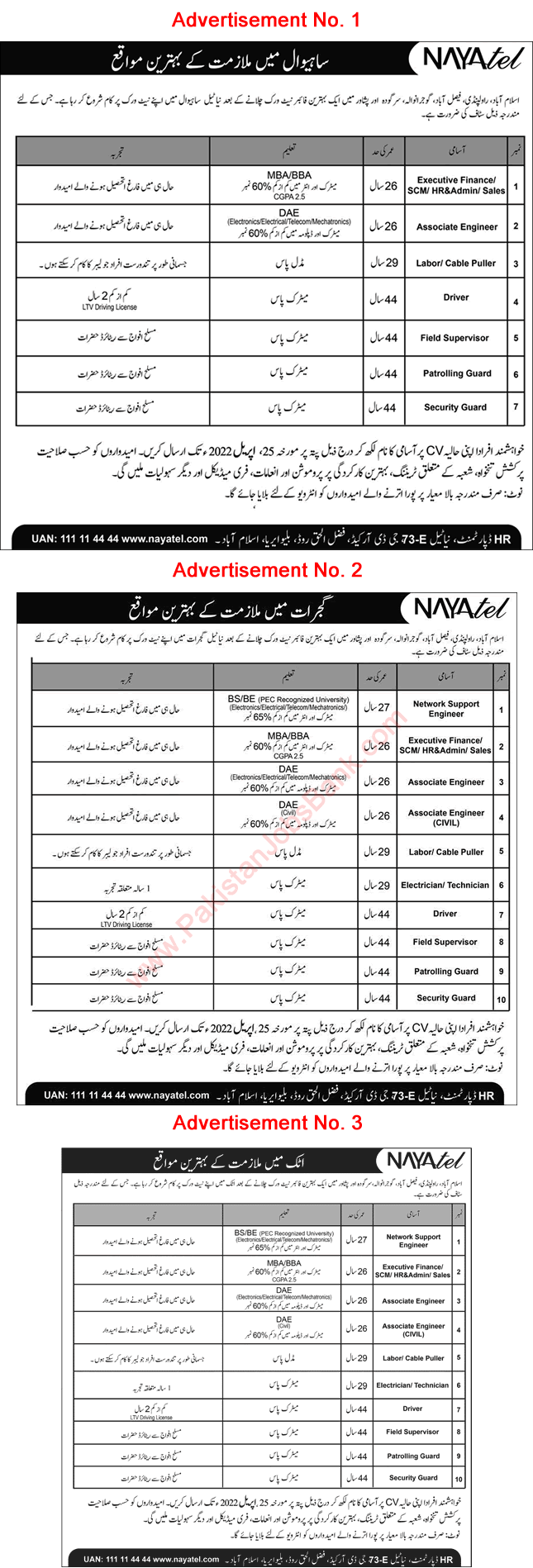 Nayatel Jobs April 2022 Associate Engineers, Executives & Others Latest