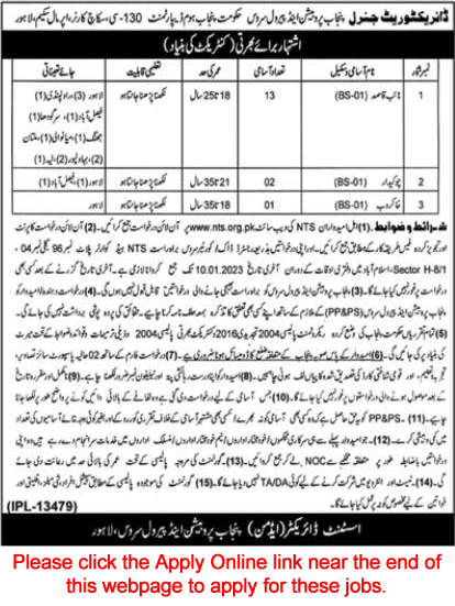 Punjab Probation and Parole Service Jobs 2022 December NTS Apply Online Naib Qasid & Others Latest