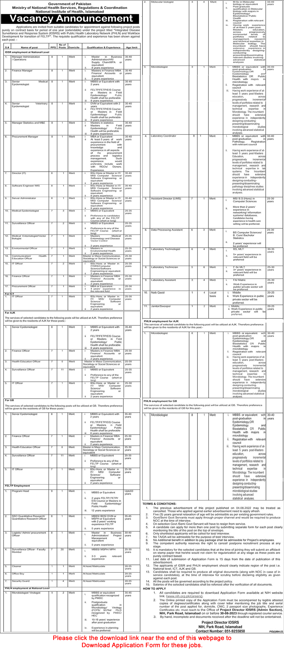 National Institute of Health Jobs 2023 August NIH Application Form Latest