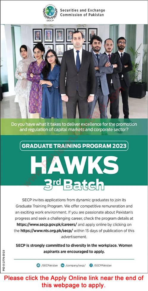 SECP Graduate Training Program 2023 November NTS Apply Online HAWKS 3rd Batch Latest