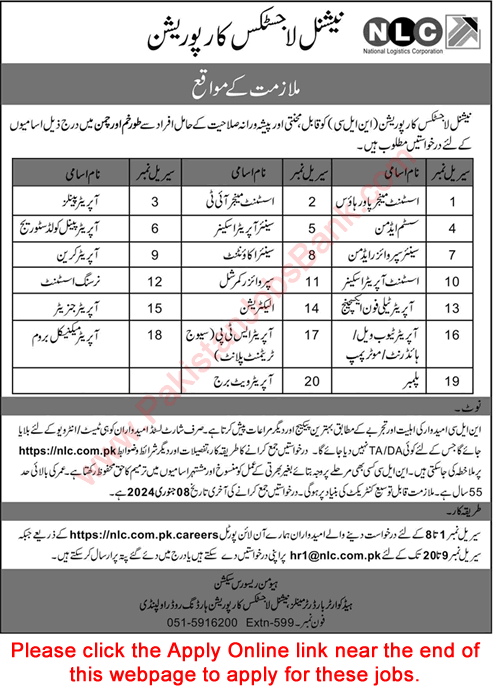 NLC Jobs December 2023 / 2024 Apply Online National Logistics Corporation / Cell Latest