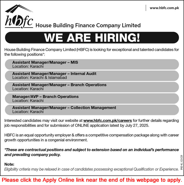 House Building Finance Company Jobs July 2025 Apply Online Assistant / Managers HBFC Latest