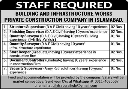 Construction Company Jobs in Islamabad November 2025 DAE Civil Engineers & Others Latest