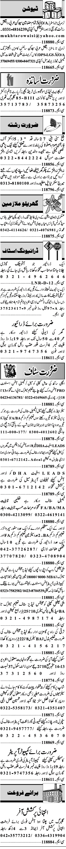 Misc. Jobs in Lahore