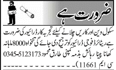 Misc. Jobs in Jang Rawalpindi Classified 2