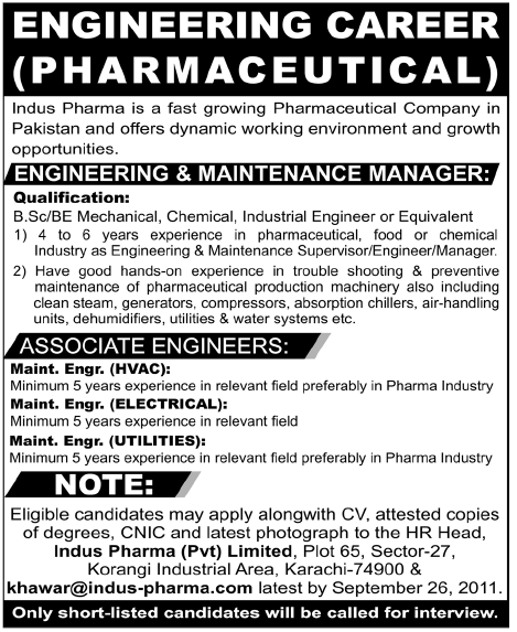 Engineering Career (Pharmaceutical)