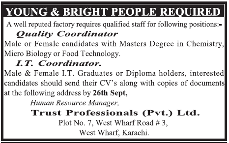 Young & Bright People Required