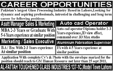 Career Opportunities in Glass Processing Industry