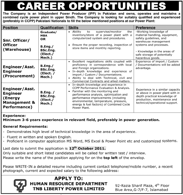 Independent Power Producer (IPP) Career Opportunities