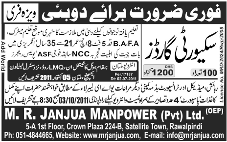 Urgently Required for Dubai