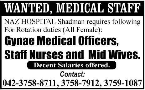 Medical Staff Required by NAZ Hospital
