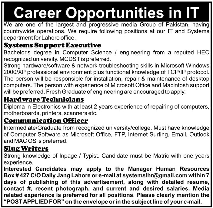 Career Opportunities in IT