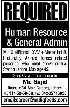 Human Resource & General Admin Required