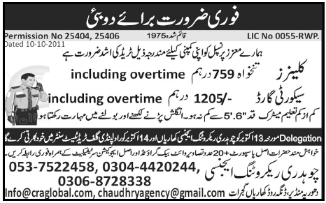 Urgently Required for Dubai