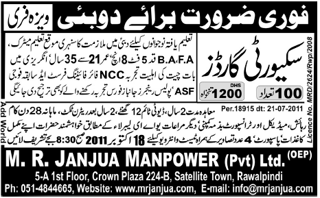 Urgently Required for Dubai