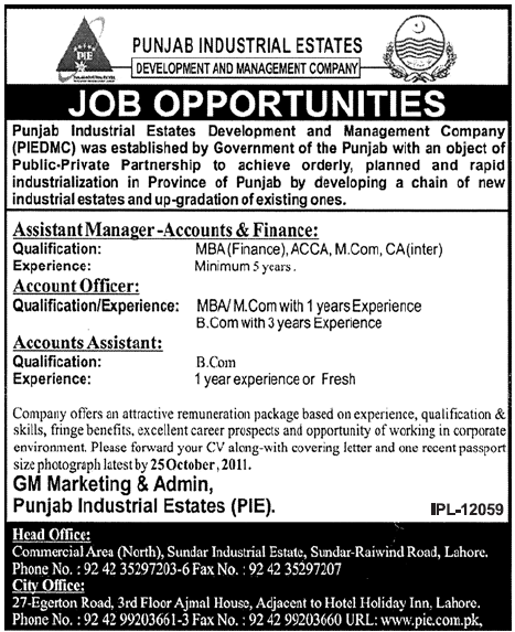 Punjab Industrial Estates Job Opportunities