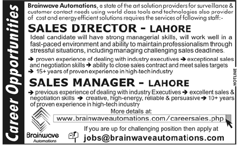 Brainwave Automations Required Director and Manager