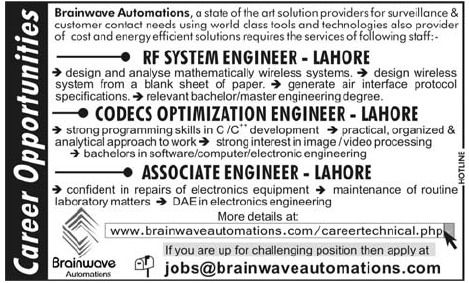 Brainwave Automations Required Engineers